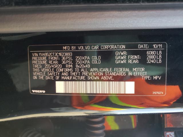 2012 VOLVO XC90 R DES YV4952CT3C1623893