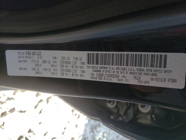 2019 RAM 1500 1C6SRFJT1KN535720