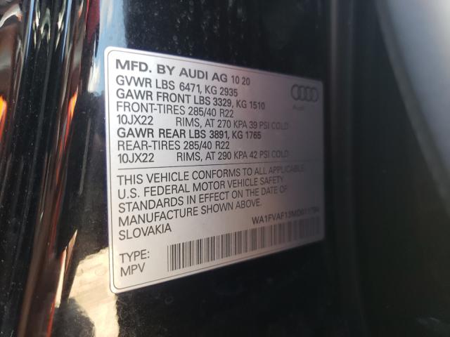 2021 AUDI Q8 PRESTIG WA1FVAF13MD011794