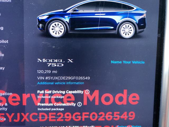 2016 TESLA MODEL X 5YJXCDE29GF026549