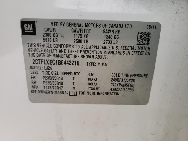 2011 GMC TERRAINSLT 2CTFLXEC1B6442216