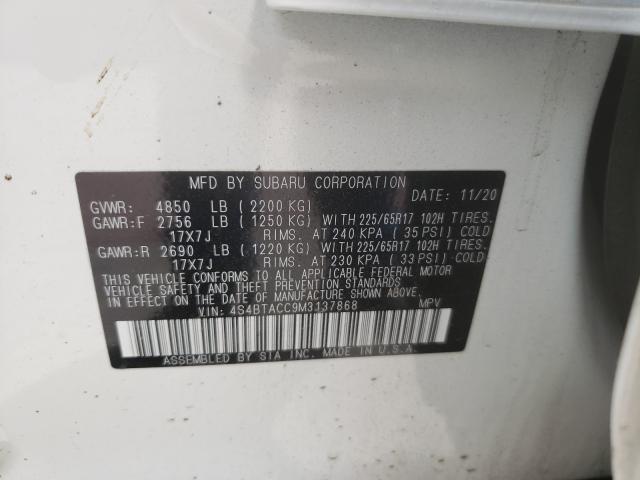 2021 SUBARU OUTBACK PR 4S4BTACC9M3137868