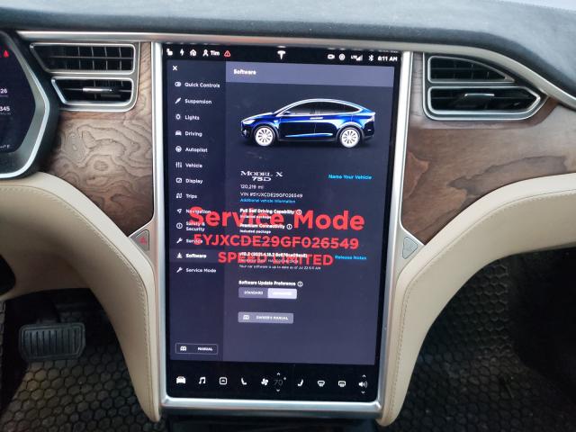 2016 TESLA MODEL X 5YJXCDE29GF026549