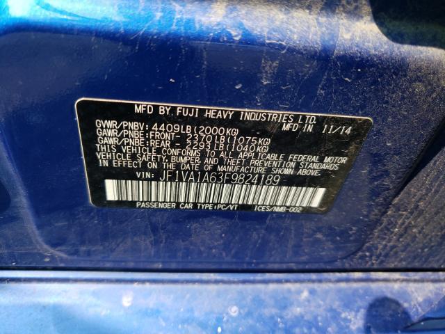 2015 SUBARU WRX JF1VA1A63F9824189