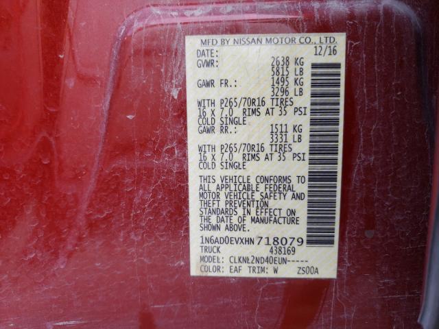 2017 NISSAN FRONTIER 1N6AD0EVXHN718079