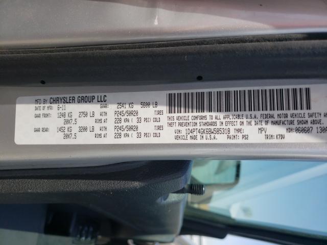 2011 DODGE NITRO 1D4PT4GK6BW585318