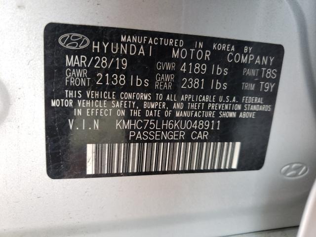 2019 HYUNDAI IONIQ KMHC75LH6KU048911