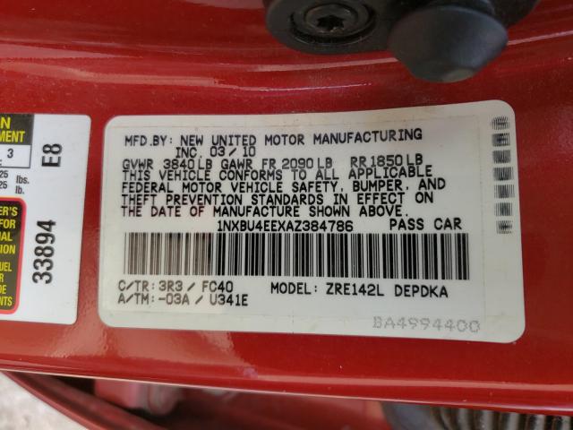2010 TOYOTA COROLLA S 1NXBU4EEXAZ384786