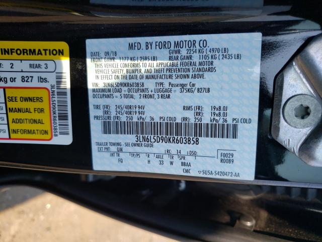 2019 LINCOLN MKZ RESERV 3LN6L5D90KR603858