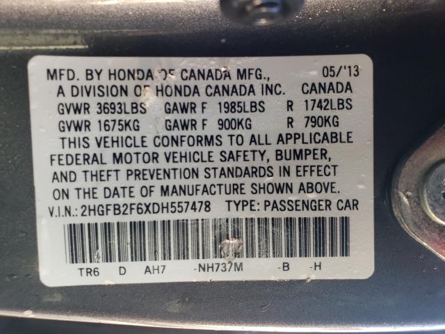 2013 HONDA CIVIC HF 2HGFB2F6XDH557478