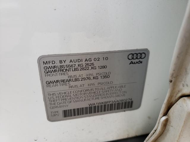 2010 AUDI Q5 PRESTIG WA1WKBFP3AA080274