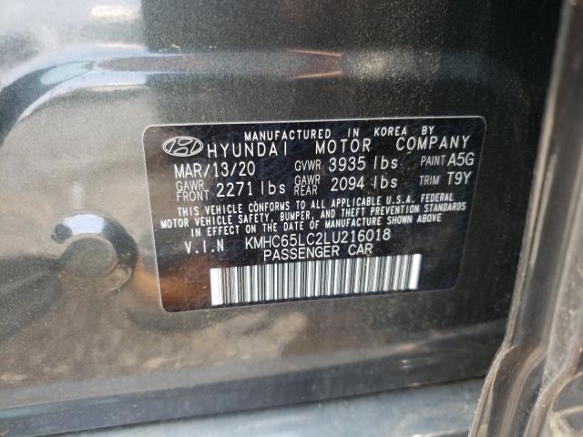 2020 HYUNDAI IONIQ BLUE KMHC65LC2LU216018