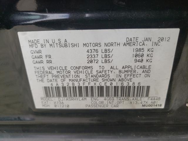 2012 MITSUBISHI GALANT ES 4A32B3FFXCE016386