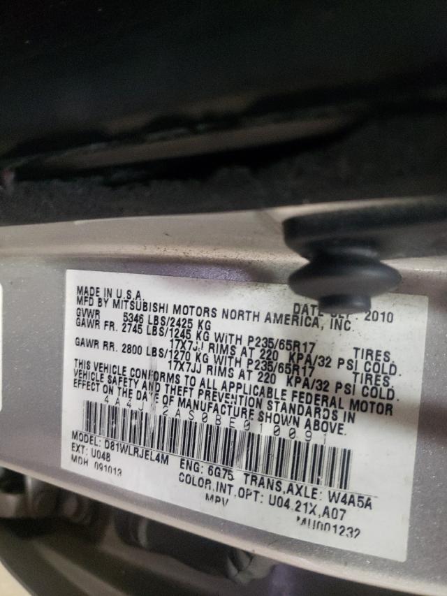 2011 MITSUBISHI ENDEAVOR L 4A4JN2AS0BE010091