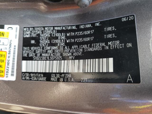 2020 TOYOTA SIENNA L 5TDZZ3DC1LS075925