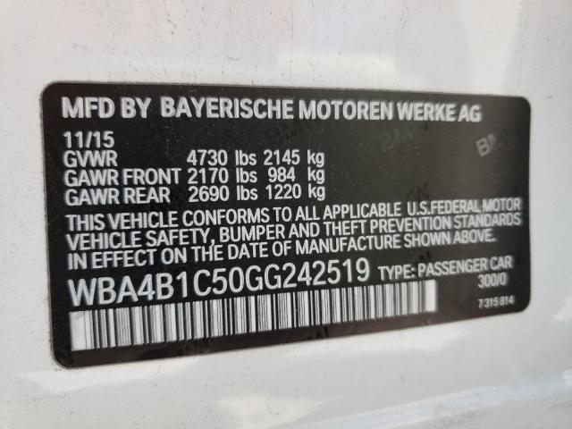 2016 BMW 435 I GRAN WBA4B1C50GG242519