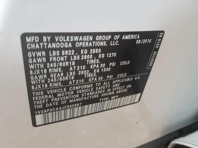 2018 VOLKSWAGEN ATLAS S 1V2AP2CA4JC592887