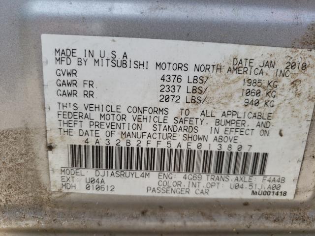 2010 MITSUBISHI GALANT FE 4A32B2FF5AE013807