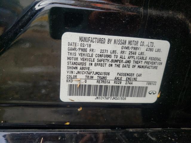 2018 INFINITI Q50 PURE JN1CV7AP7JM241506