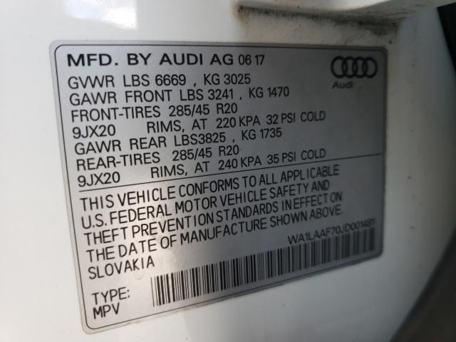 VIN WA1LAAF70JD001481 2018 Audi Q7, Premium Plus no.10