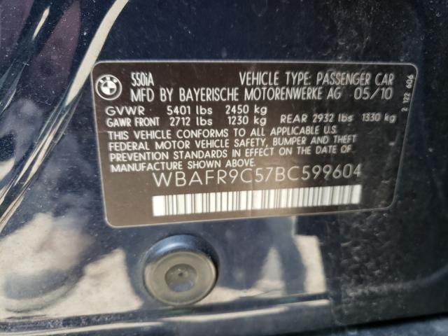 2011 BMW 550 WBAFR9C57BC599604