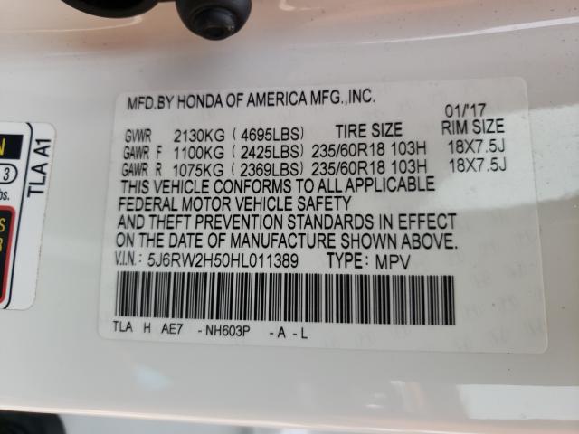 2017 HONDA CR-V 5J6RW2H50HL011389