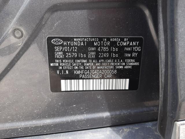 2013 HYUNDAI AZERA KMHFG4JG4DA200058