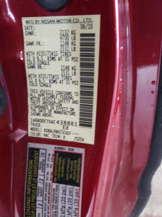 2010 NISSAN FRONTIER K 1N6BD0CTXAC438881