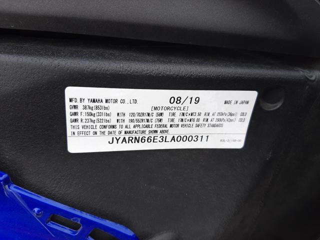 2020 YAMAHA YZFR1 JYARN66E3LA000311