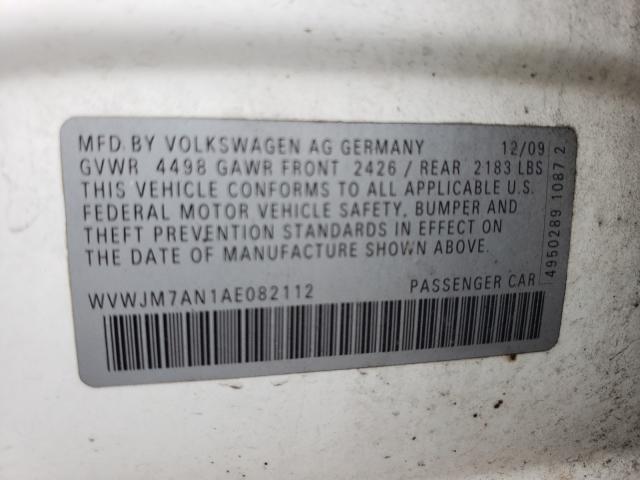 2010 VOLKSWAGEN PASSAT KOM WVWJM7AN1AE082112