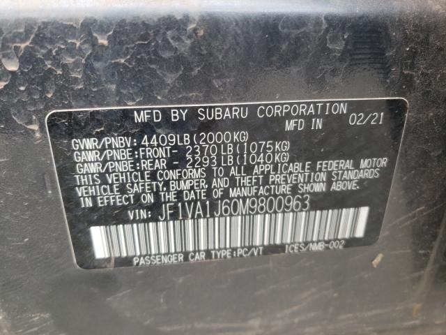 2021 SUBARU WRX LIMITE JF1VA1J60M9800963