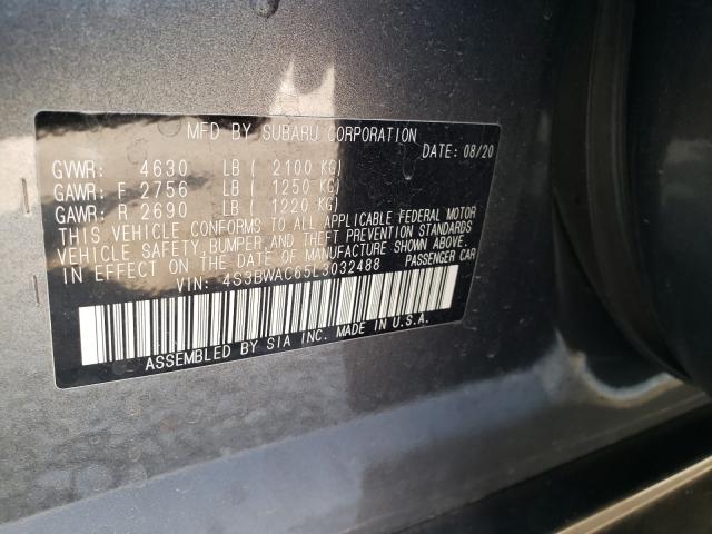 2020 SUBARU LEGACY PRE 4S3BWAC65L3032488