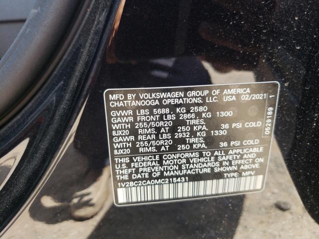 2021 VOLKSWAGEN ATLAS CROS 1V2BC2CA0MC215431