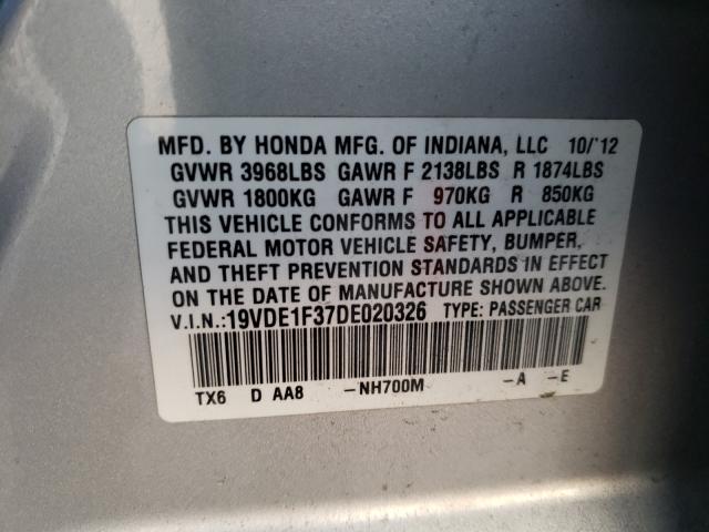 2013 ACURA ILX 20 19VDE1F37DE020326