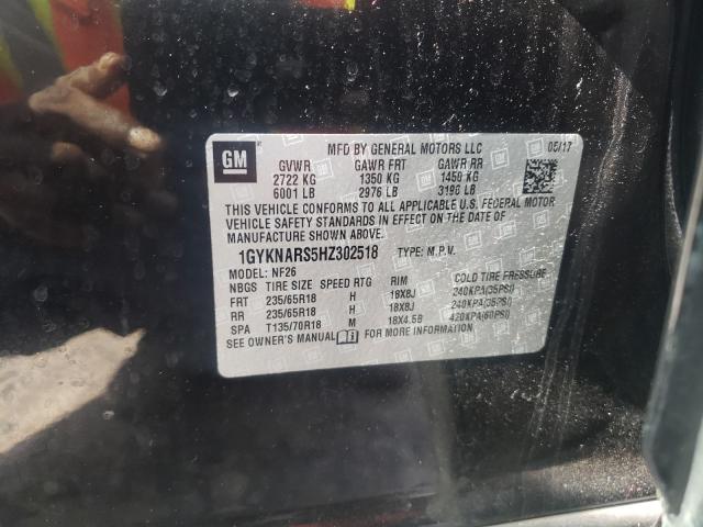 2017 CADILLAC XT5 1GYKNARS5HZ302518