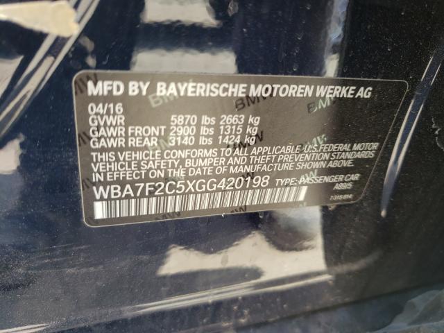 2016 BMW 750 XI WBA7F2C5XGG420198