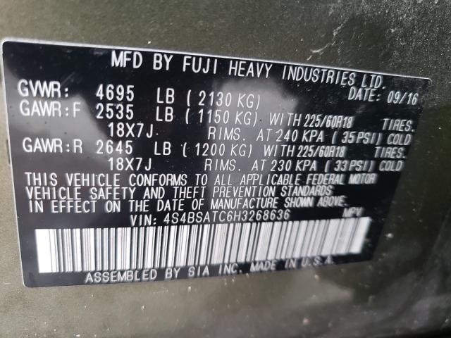 2017 SUBARU OUTBACK TO 4S4BSATC6H3268636