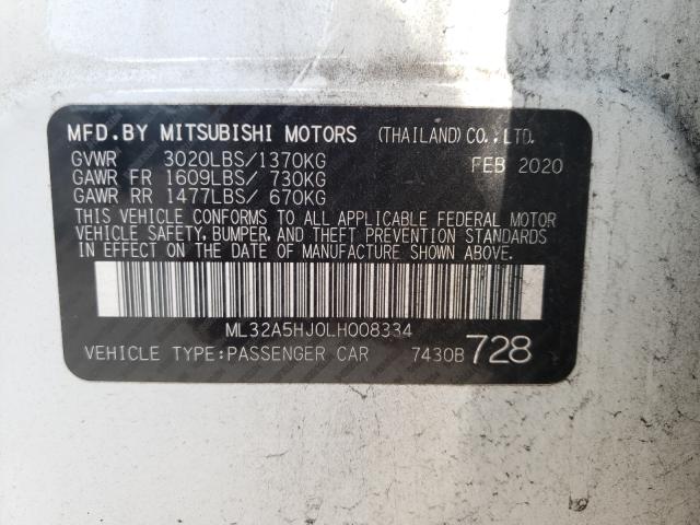 2020 MITSUBISHI MIRAGE LE ML32A5HJ0LH008334