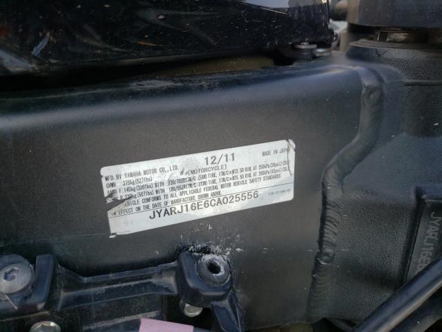 2012 YAMAHA YZFR6 JYARJ16E6CA025556