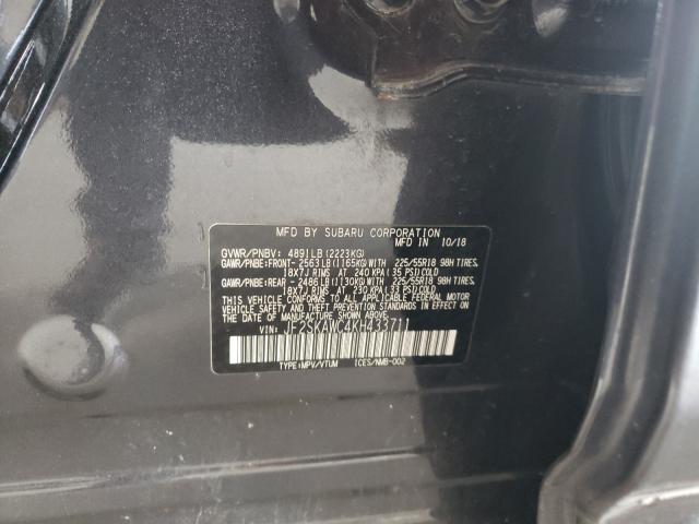 2019 SUBARU FORESTER T JF2SKAWC4KH433711