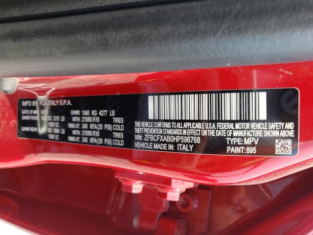 2017 FIAT 500X POP ZFBCFXAB0HP596768
