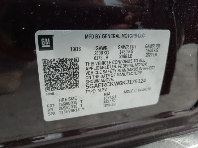 2019 BUICK ENCLAVE PR 5GAERCKW6KJ175124