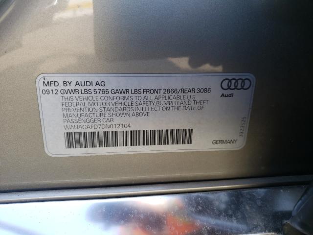 2013 AUDI A8 QUATTRO WAUAGAFD7DN012104