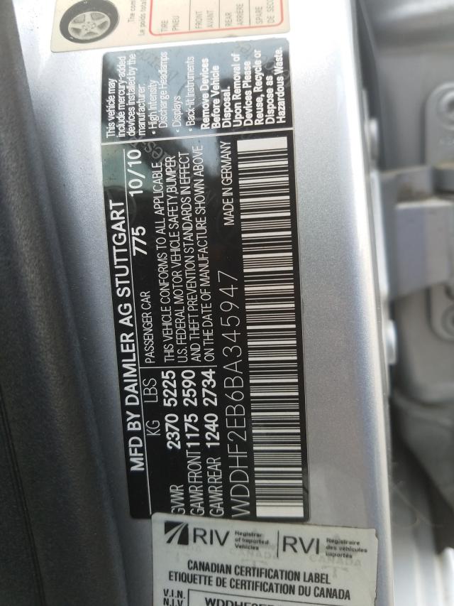 2011 MERCEDES-BENZ E 350 BLUE WDDHF2EB6BA345947