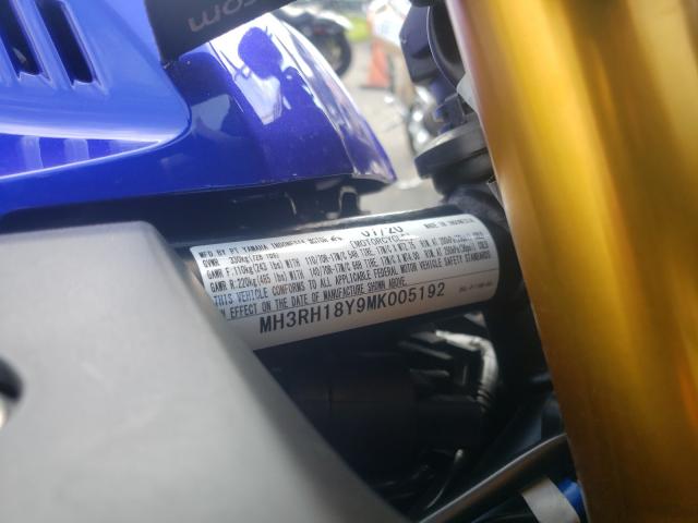 2021 YAMAHA YZFR3 A MH3RH18Y9MK005192