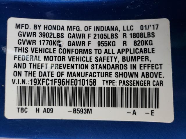 2017 HONDA CIVIC TOUR 19XFC1F96HE010158