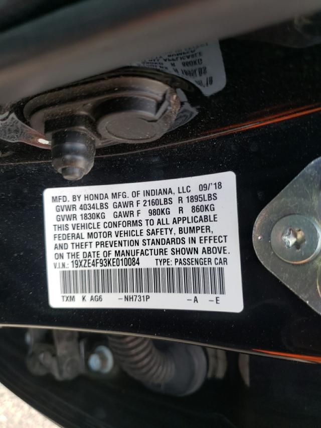 2019 HONDA INSIGHT TO 19XZE4F93KE010084