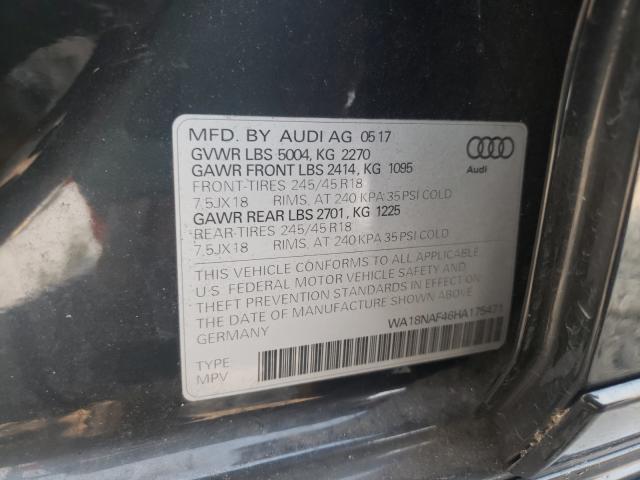 2017 AUDI A4 ALLROAD WA18NAF46HA175471