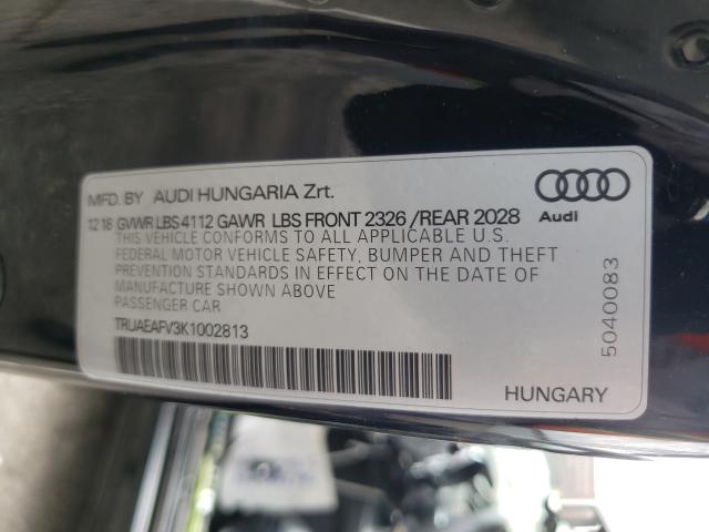 2019 AUDI TT TRUAEAFV3K1002813