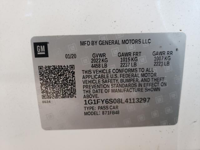 2020 CHEVROLET BOLT EV LT 1G1FY6S08L4113297
